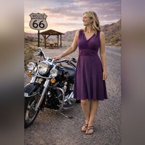 AA Studio AA Elegant Purple Asymmetrical Dress